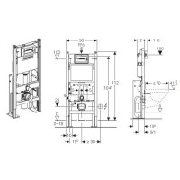 Монтажный элемент для подвесного унитаза, H112, для клавиш Delta, 12 см (UP100) Geberit Duofix  457.570.00.1