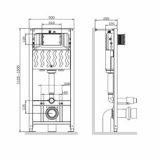 Инсталляция AM.PM Pro I012704 для подвесного унитаза без клавиши смыва