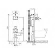 Инсталляция BelBagno BB003-30 для подвесного унитаза без клавиши смыва