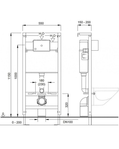 Инсталляция Pestan Fluenta 40006356 для унитаза со смывным бачком без клавиши смыва