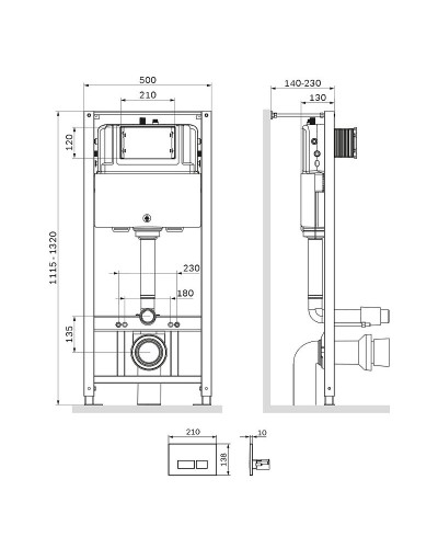 Инсталляция AM.PM Pro I012704.7001 для унитаза с клавишей смыва Белый глянец