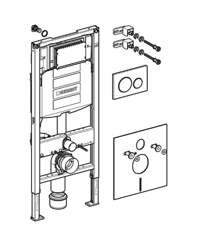 Инсталляция Geberit Duofix 111.301.KJ.5 для унитаза с Белой клавишей смыва