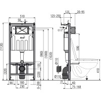Инсталляция Alcaplast Sadromodul AM101/1120-3:1 RU M371-0001 для унитаза с клавишей смыва Хром гляннец