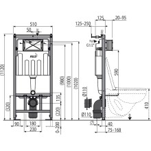 Инсталляция Alcaplast Sadromodul AM101/1120-3:1 RU M71-0001 для унитаза с клавишей смыва Хром глянец