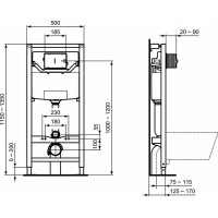 Инсталляция Ideal Standard Prosys R027767 для унитаза без клавиши смыва