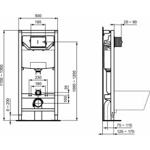 Инсталляция Ideal Standard Prosys R027767 для унитаза без клавиши смыва