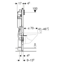 Монтажный элемент для подвесного унитаза, H112, Sigma 12 см, для лиц с ограниченными возможностями Geberit Duofix 111.375.00.5