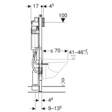 Монтажный элемент для подвесного унитаза, H112, Sigma 12 см, для лиц с ограниченными возможностями Geberit Duofix 111.375.00.5
