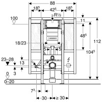 Монтажный элемент для подвесного унитаза, H112, Sigma 12 см, для лиц с ограниченными возможностями Geberit Duofix 111.375.00.5