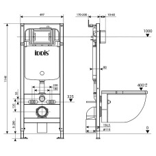 Инсталляция Iddis Optima Home OPH00GCi32K для унитаза с клавишей смыва Хром