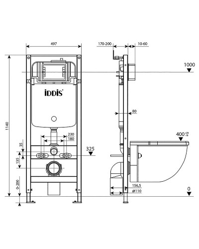Инсталляция Iddis Optima Home OPH00GCi32K для унитаза с клавишей смыва Хром