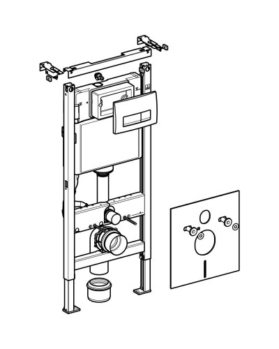 Монтажный элемент для подвесного унитаза, H112, клавиша Delta51,12 см Geberit Duofix 458.128.11.1