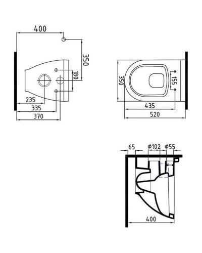 Комплект подвесной унитаз Bien Harmony HRKA052N2VP0W3000 + система инсталляции AlcaPlast AM101/11203:1RUSSETM71