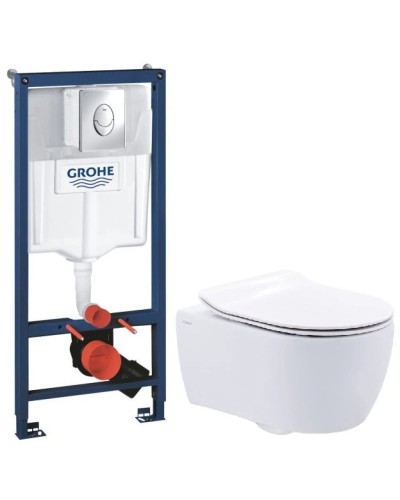 Комплект подвесной унитаз SSWW NC2038 + система инсталляции Grohe 38721001