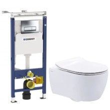 Комплект подвесной унитаз SSWW NC2038 + система инсталляции Geberit 458.125.21.1