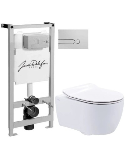 Комплект подвесной унитаз SSWW NC2038 + система инсталляции Jacob Delafon E5504-NF + E4326-CP