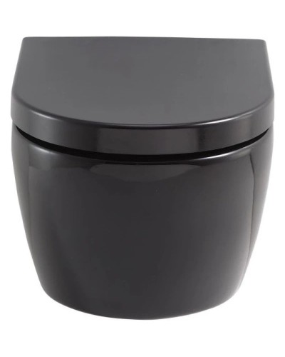 Комплект подвесной унитаз SSWW CT2038BLACK + система инсталляции Geberit 111.362.00.5