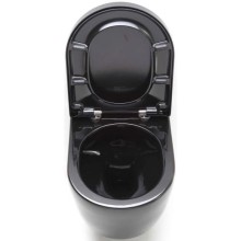 Комплект подвесной унитаз SSWW CT2038BLACK + система инсталляции Geberit 111.362.00.5