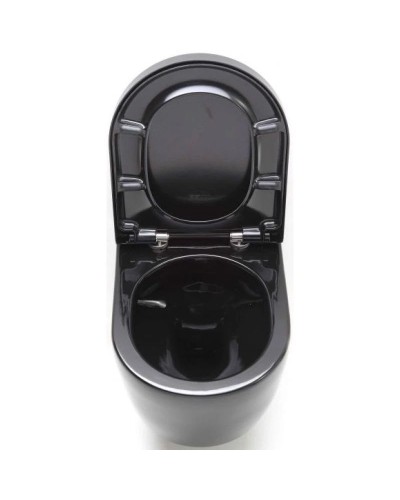 Комплект подвесной унитаз SSWW CT2038BLACK + система инсталляции Geberit 111.362.00.5