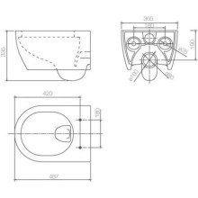 Комплект подвесной унитаз SSWW CT2038BLACK + система инсталляции Geberit 111.362.00.5