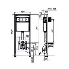 Инсталляция Sanit 90.506.00..S000 для унитаза без клавиши смыва с крепежом