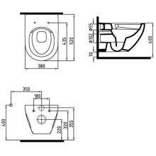 Комплект подвесной унитаз Bien Dune DNKA052N1VP0W3000 + система инсталляции Grohe 38772001