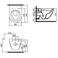 Комплект подвесной унитаз Bien Dune DNKA052N1VP0W3000 + система инсталляции Geberit 458.125.21.1