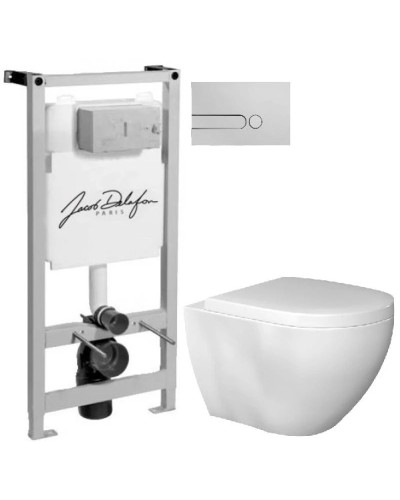 Комплект подвесной унитаз Bien Dune DNKA052N1VP0W3000 + система инсталляции Jacob Delafon E5504-NF + E4326-CP