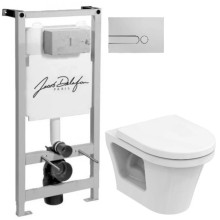 Комплект подвесной унитаз Toto CF CW132Y#NW1 + VC130 + система инсталляции Jacob Delafon E5504-NF + E4326-CP