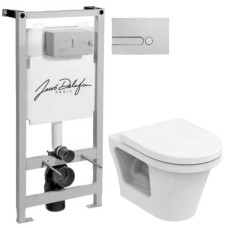Комплект подвесной унитаз Toto CF CW132Y#NW1 + VC130 + система инсталляции Jacob Delafon E5504-NF + E4326-CP