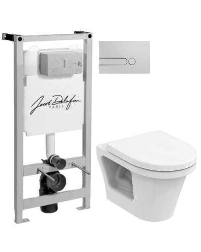 Комплект подвесной унитаз Toto CF CW132Y#NW1 + VC130 + система инсталляции Jacob Delafon E5504-NF + E4326-CP