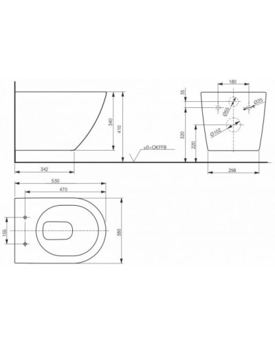 Комплект подвесной унитаз Toto NC CW762Y + VC100N + система инсталляции Geberit 458.125.11.1