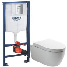 Комплект подвесной унитаз SSWW CT2038V + система инсталляции Grohe 38772001