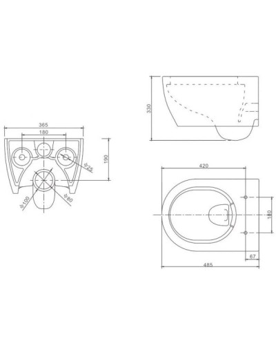 Комплект подвесной унитаз SSWW CT2038V + система инсталляции Jacob Delafon E5504-NF + E4326-CP