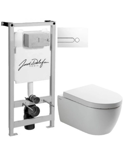 Комплект подвесной унитаз SSWW CT2038V + система инсталляции Jacob Delafon E5504-NF + E4326-00