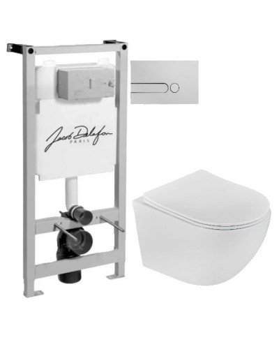 Комплект подвесной унитаз Teka Manacor 11.732.00.02 + система инсталляции Jacob Delafon E5504-NF + E4326-CP