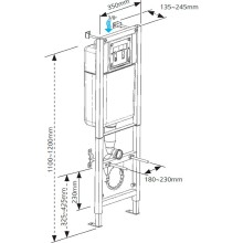 Инсталляция Cersanit Black 35 S-IN-BLACK-Cg-w для унитаза с клавишей смыва Хром