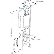 Инсталляция Cersanit Black 35 S-IN-BLACK-Cg-w для унитаза с клавишей смыва Хром