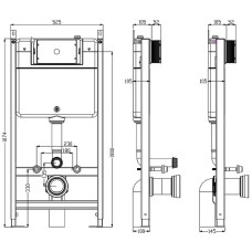 Инсталляция Timo TWC-01 для унитаза без клавиши смыва
