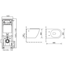 Комплект подвесной унитаз + система инсталляции SantiLine SL-5018 + SL-01