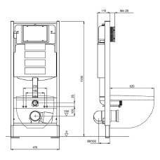 Инсталляция Aquatek Promo 47 INS-0000013 для унитаза без клавиши смыва