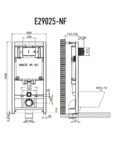Комплект подвесной унитаз Teka Nexos 117320001 + система инсталляции E29025-NF + E29027-CP