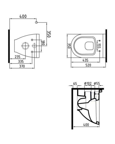 Комплект подвесной унитаз Bien Harmony HRKA052N2VP0W3000 + система инсталляции TECE 9300302 + 9240401