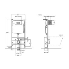 Инсталляция BelBagno BB025 для подвесного унитаза без клавиши смыва