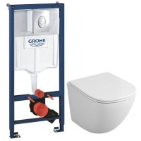 Комплект подвесной унитаз OWL 1975 Vind OWLT190302 + система инсталляции Grohe 38721001