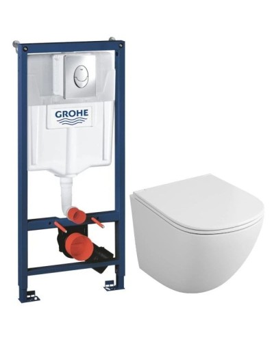 Комплект подвесной унитаз OWL 1975 Vind OWLT190302 + система инсталляции Grohe 38721001