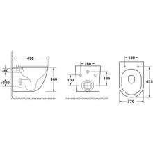 Комплект подвесной унитаз OWL 1975 Vind OWLT190302 + система инсталляции Geberit 111.362.00.5