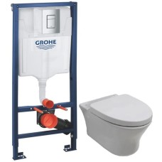 Комплект подвесной унитаз Noken Hotels N399999901 + N356330439 + система инсталляции Grohe 38772001