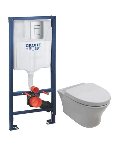 Комплект подвесной унитаз Noken Hotels N399999901 + N356330439 + система инсталляции Grohe 38772001