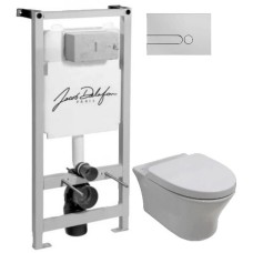 Комплект подвесной унитаз Noken Hotels N399999901 + N356330439 + система инсталляции Jacob Delafon E5504-NF + E4326-CP